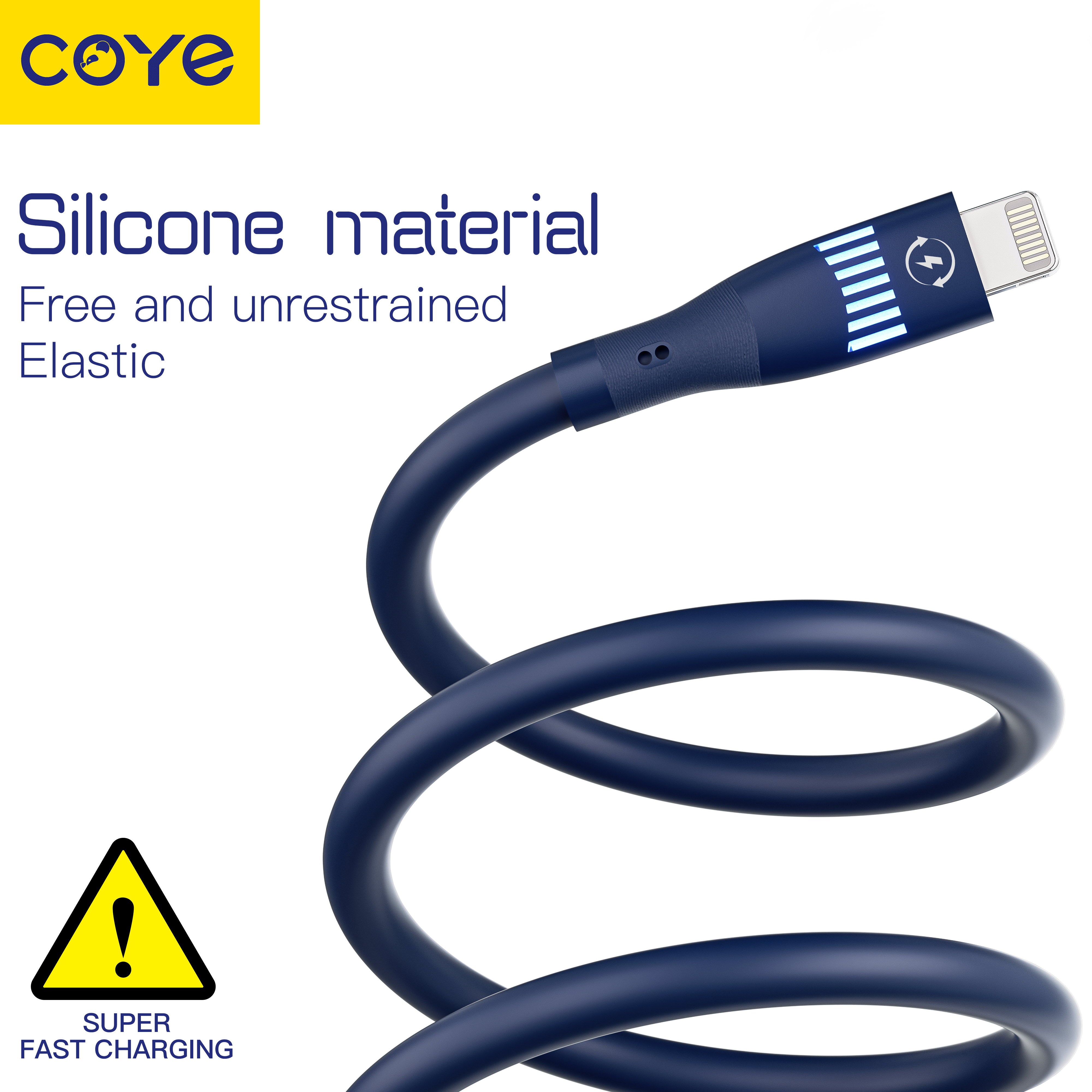 COYE 1m USB C to USB C Cable – 66W PD Fast Charging & Data Sync, LED Indicator, Flame-Retardant, Pull-Resistant, Tangle-Free, Extreme Temperature -50°C to 250°C