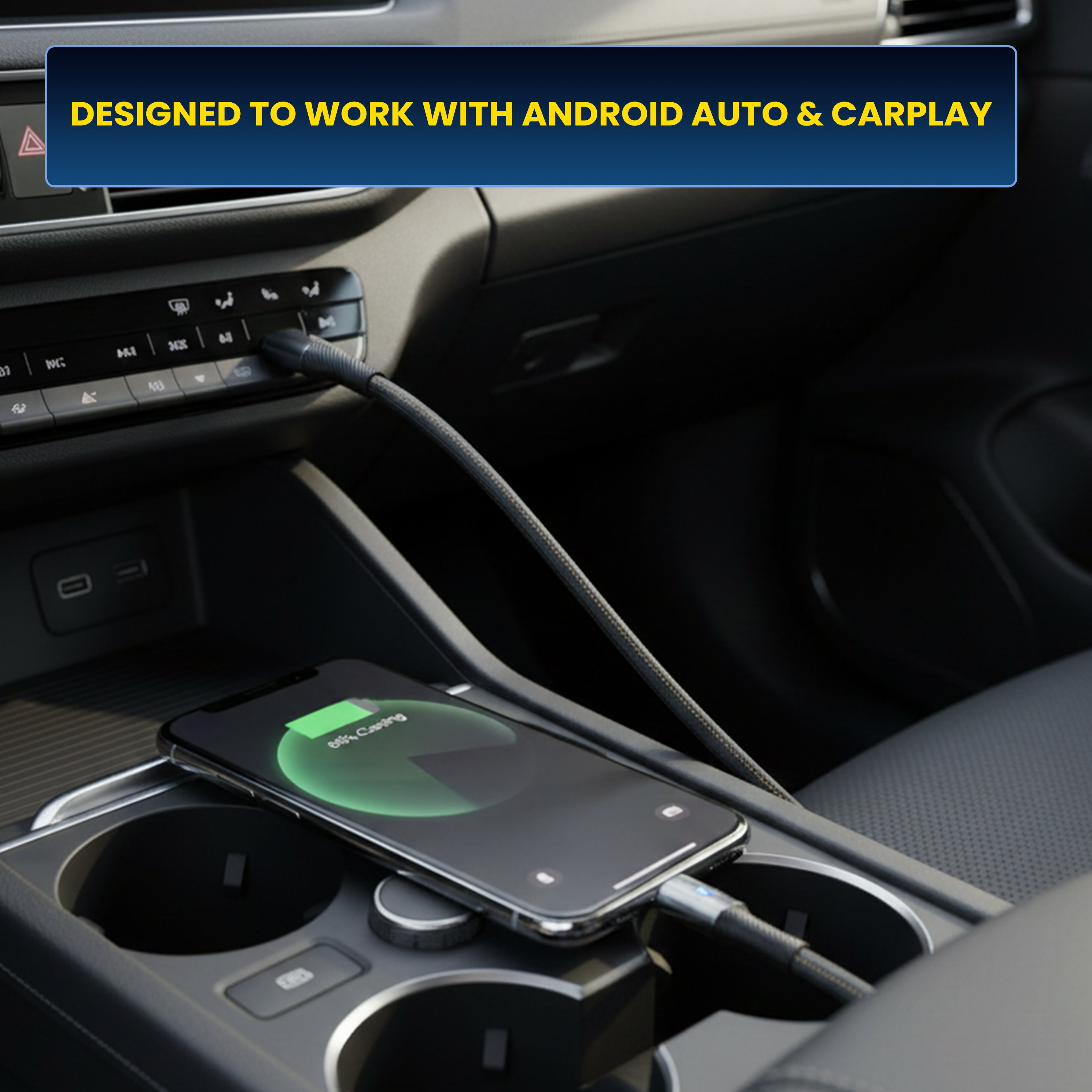 COYE 1m USB C to USB C Cable – 66W PD Fast Charging & Data Sync, LED Indicator, Pull-Resistant, Tangle-Free, High Tensile Strength, High-Speed Data Transfer