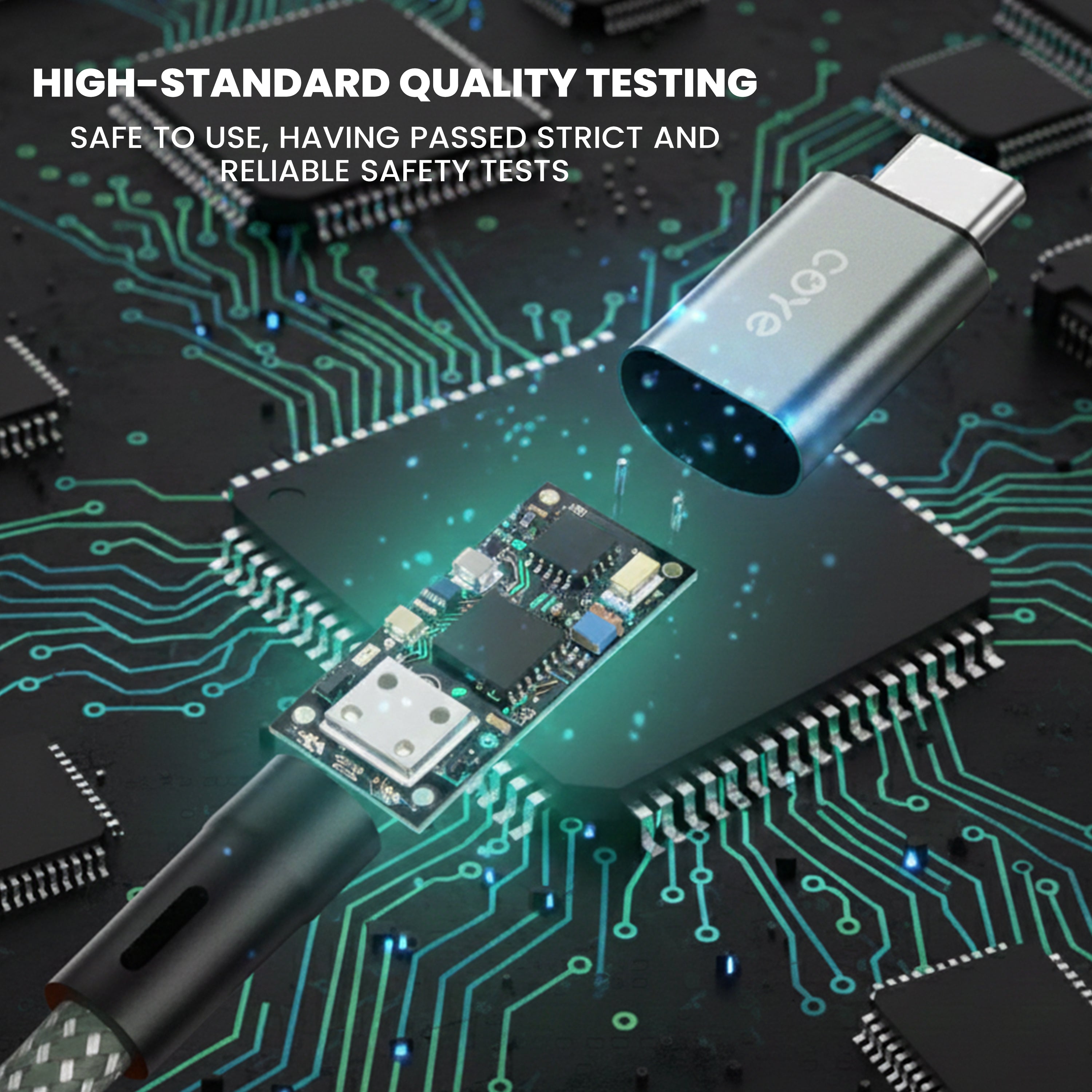 COYE 1m Nylon Braided USB A to USB C Cable – 4A Fast Charging 4mm OD Heavy-Duty Charger Cord Woven Durable USB-A to Type-C Lead