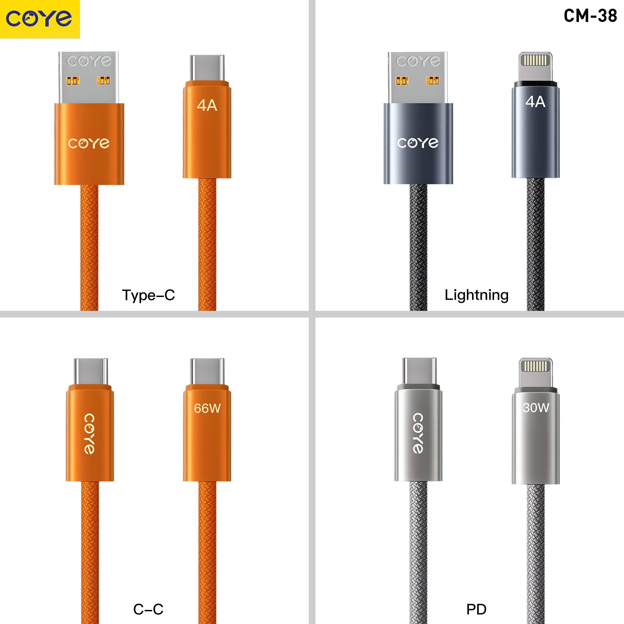 COYE 1m USB C to USB C Braided Metal Cable