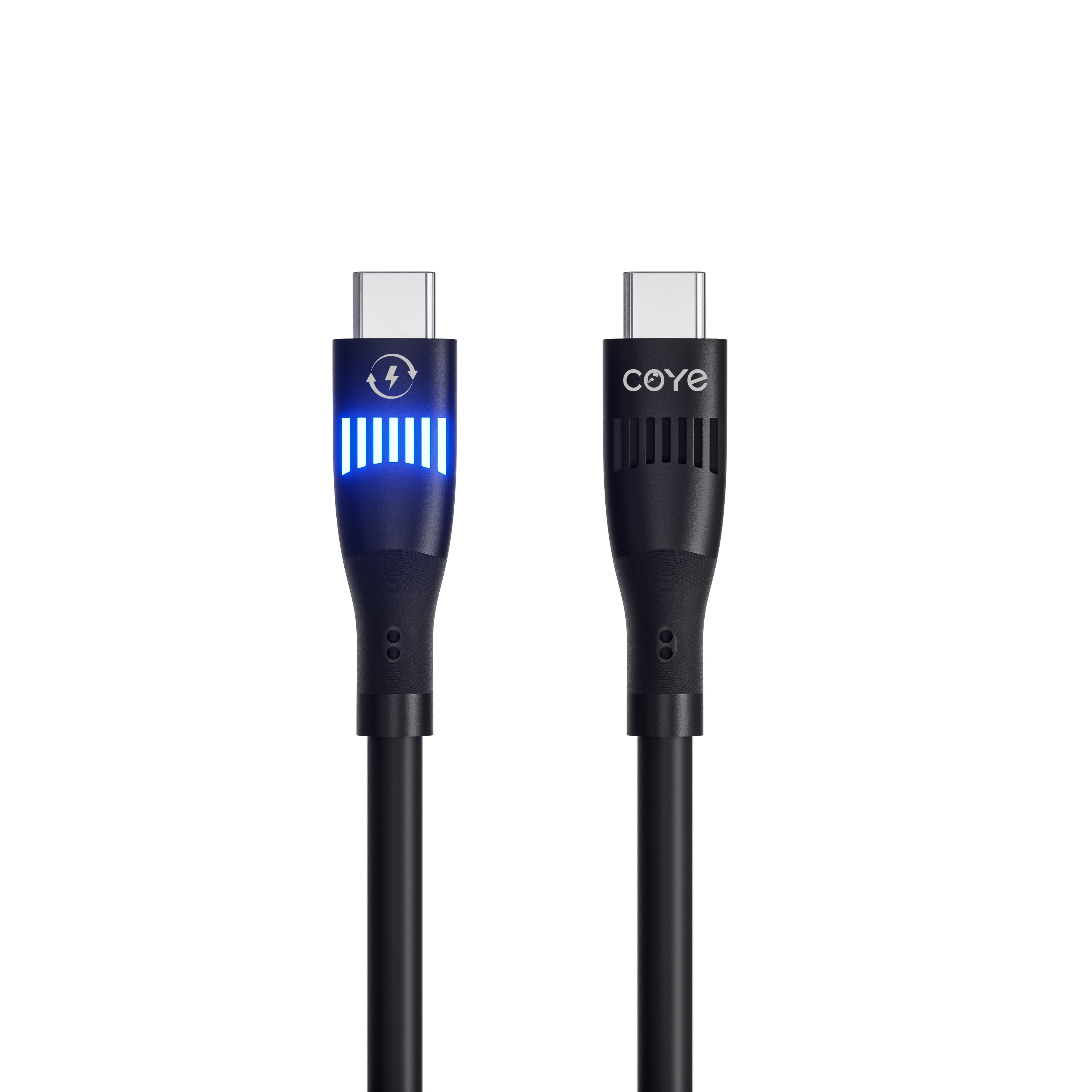 COYE 1m USB C to USB C Cable – 66W PD Fast Charging & Data Sync, LED Indicator, Flame-Retardant, Pull-Resistant, Tangle-Free, Extreme Temperature -50°C to 250°C