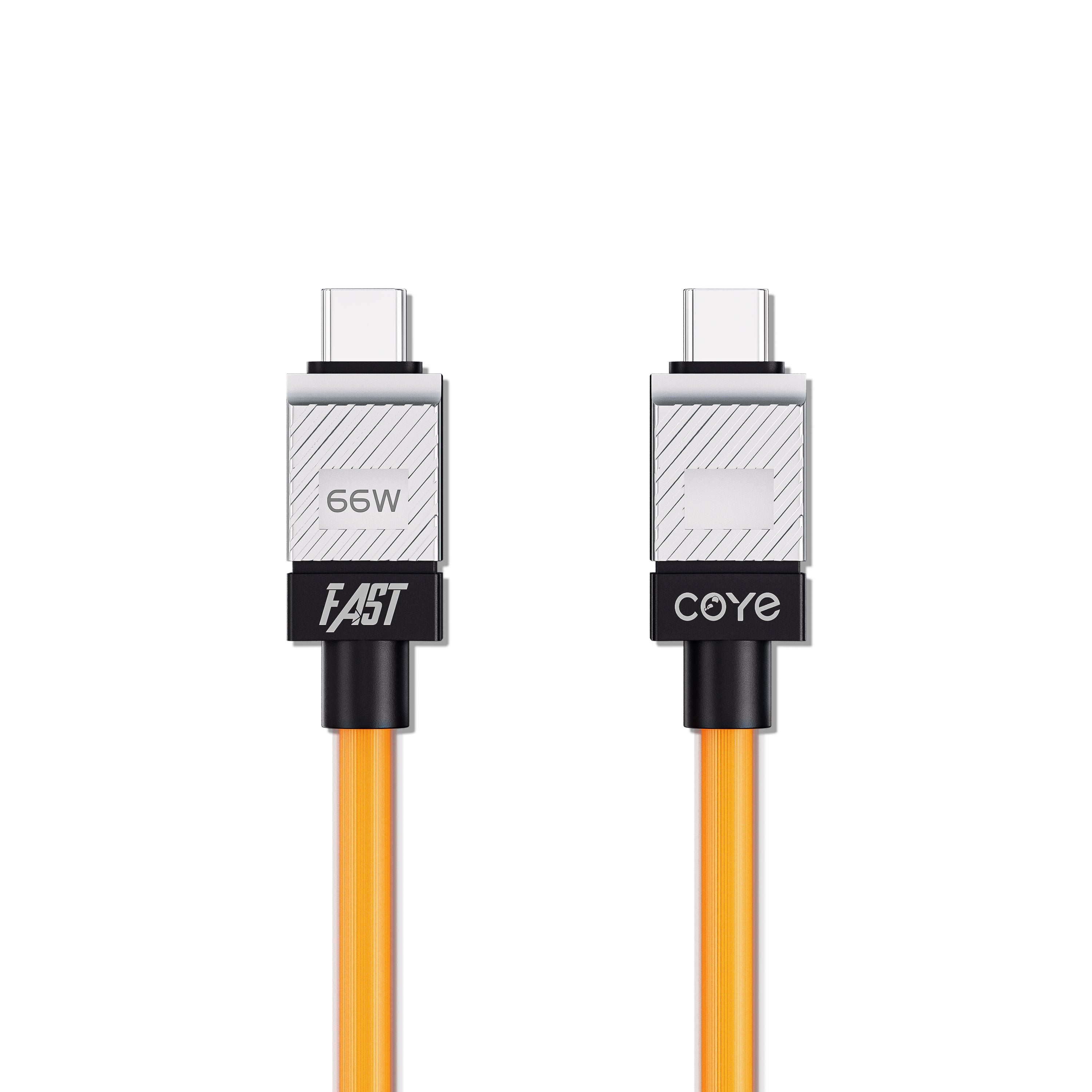 COYE 1m Liquid Silicone USB C to USB C Cable – 66W PD QC3.0 Super-Fast Charging Double-Layer Stretch-Free Auto Power-Off Safety Chip Overheat Protection Tangle-Free Build with High-Speed Data Transfer