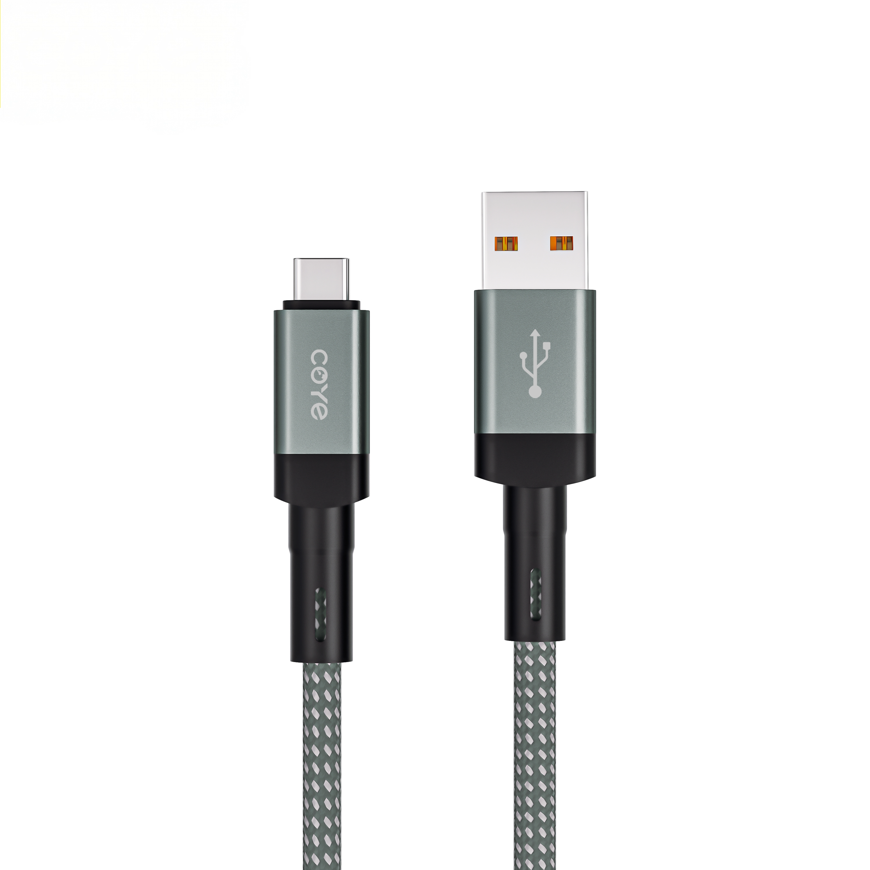 COYE 1m Nylon Braided USB A to USB C Cable – 4A Fast Charging 4mm OD Heavy-Duty Charger Cord Woven Durable USB-A to Type-C Lead