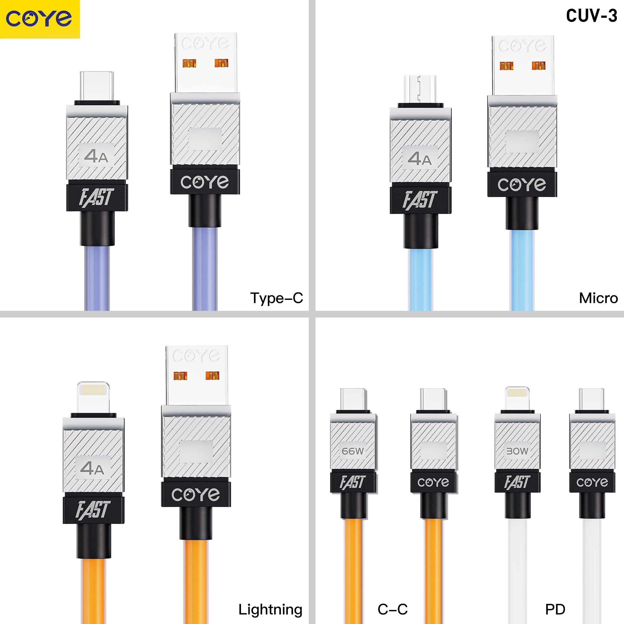 COYE 1m Liquid Silicone USB C to USB C Cable – 66W PD QC3.0 Super-Fast Charging Double-Layer Stretch-Free Auto Power-Off Safety Chip Overheat Protection Tangle-Free Build with High-Speed Data Transfer