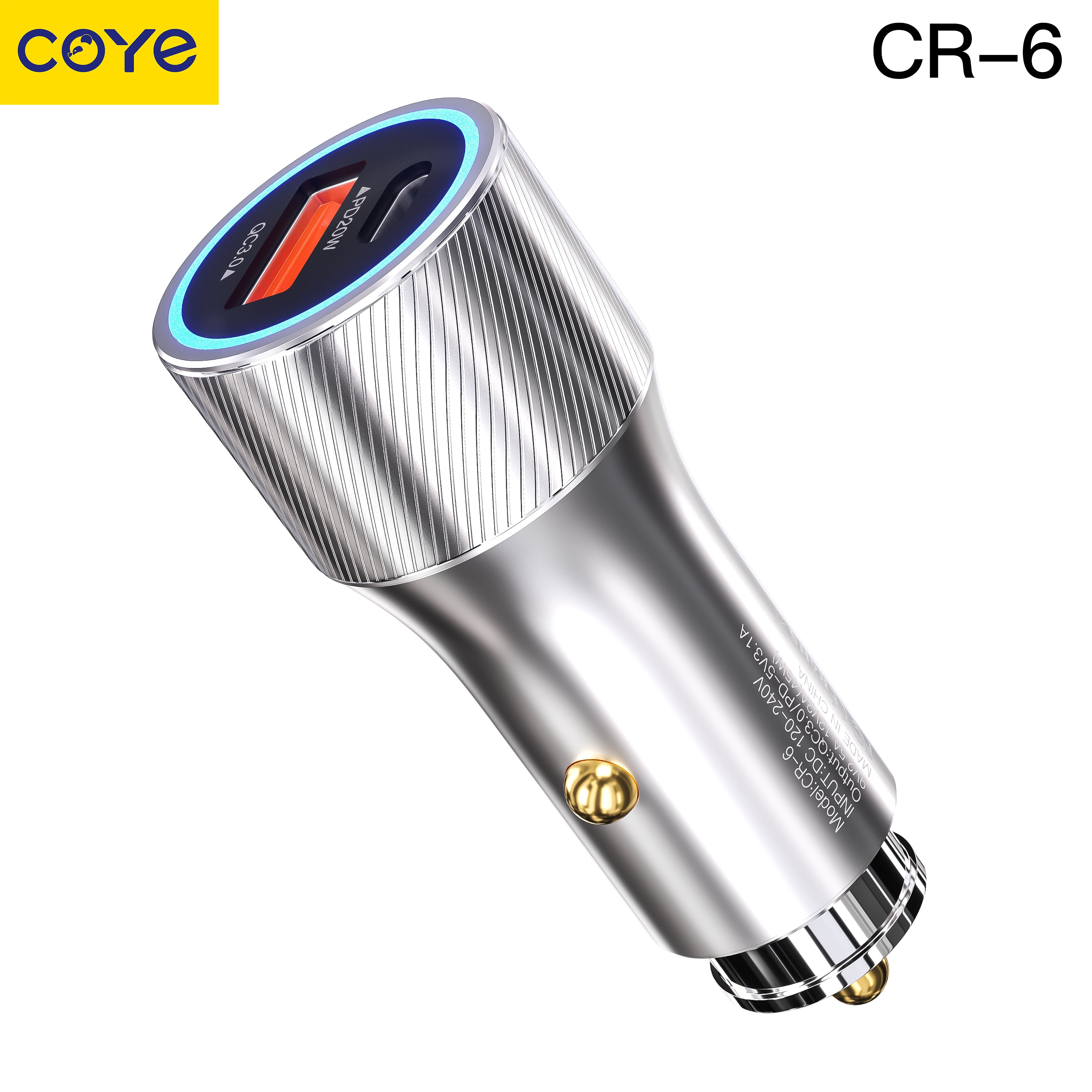 Coye Car Charger 35W PD Fast Charger (1 USB C & 1 USB A)