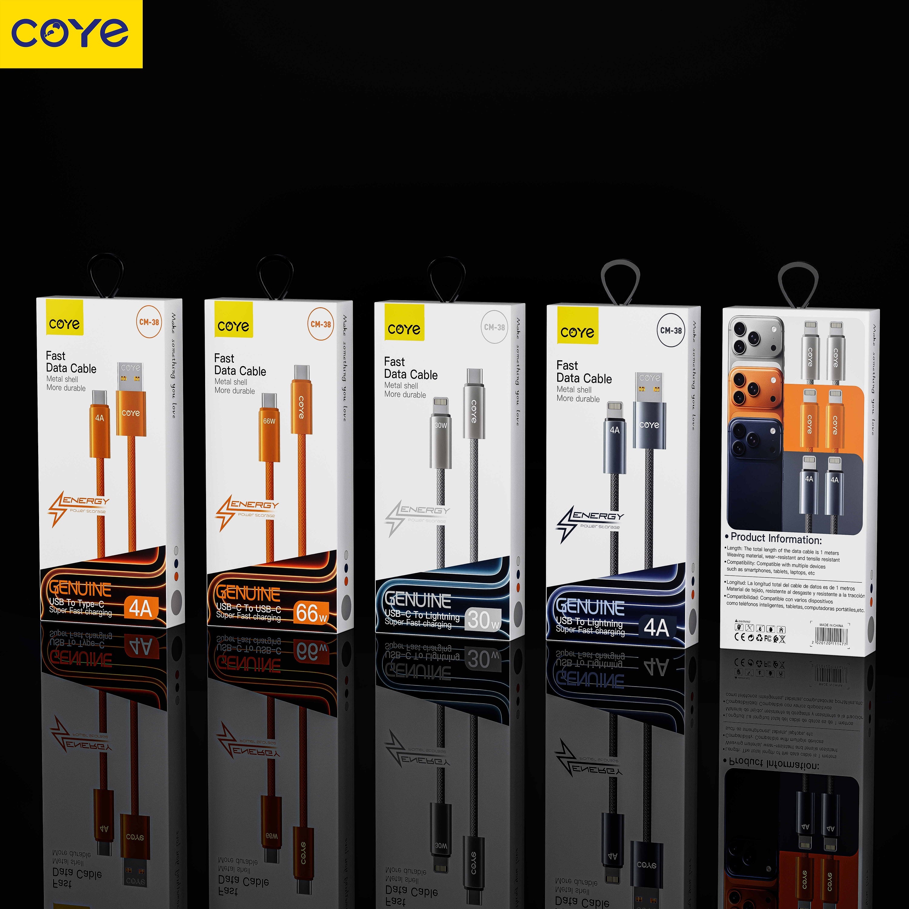 COYE 1m USB C to USB C Braided Metal Cable